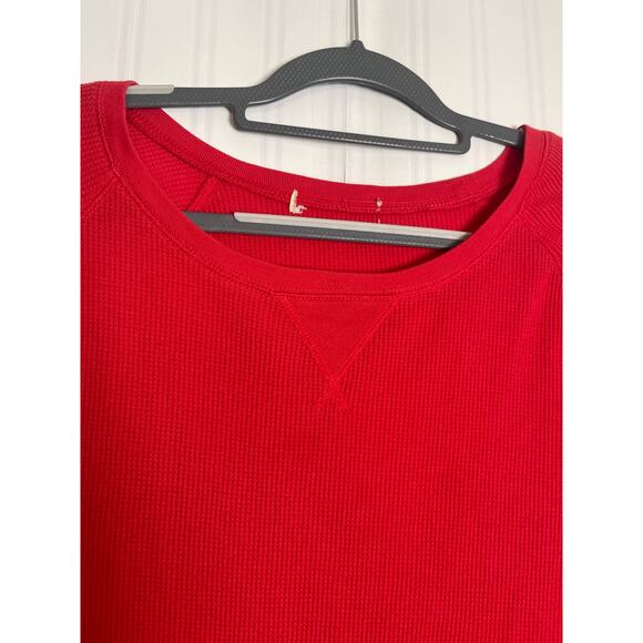 Faded Glory VTG Y2K Thermal Waffle Knit Top Men's Size L Red Grunge Skater 90s - Picture 3 of 9